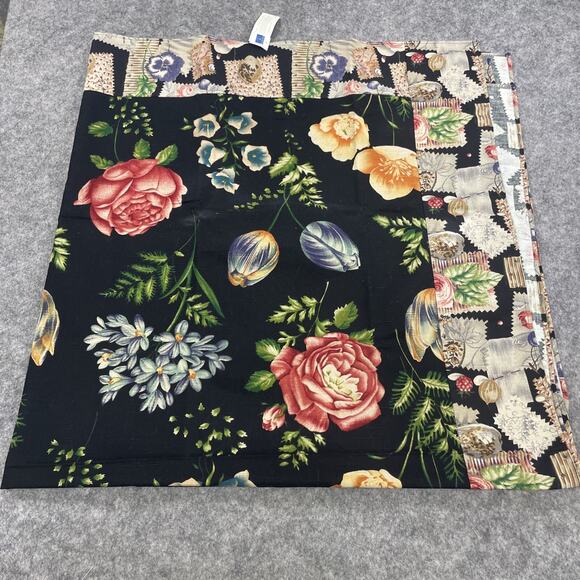 Patricia Spratt Tablecloth Black Multicolor Floral‎ Flowers Home Connecticut NWT - Picture 6 of 12